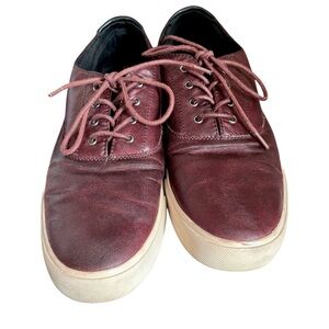 Aldo Men's Burgundy leather Sneakers shoes size 10